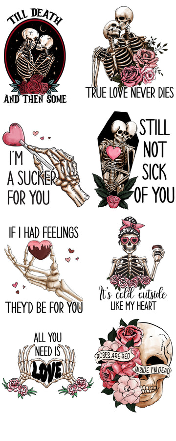 Skeleton Valentine's Day Gang Sheet 22x 50 - GULLYDESIGN