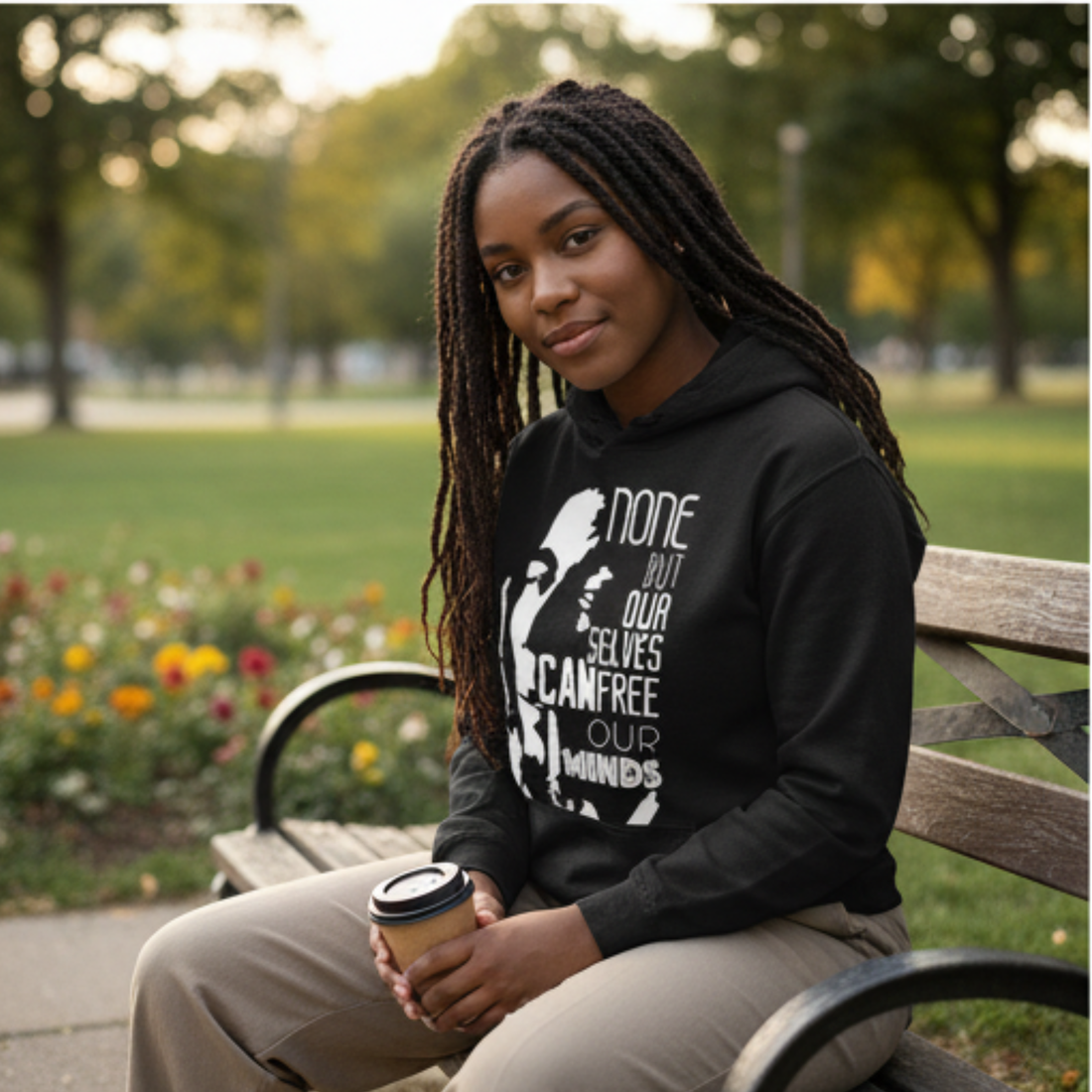 Bob Marley Hoodie | None But Ourselves Can Free Our Minds | Reggae Streetwear, Rasta‑Inspired Unisex Black Hoodie