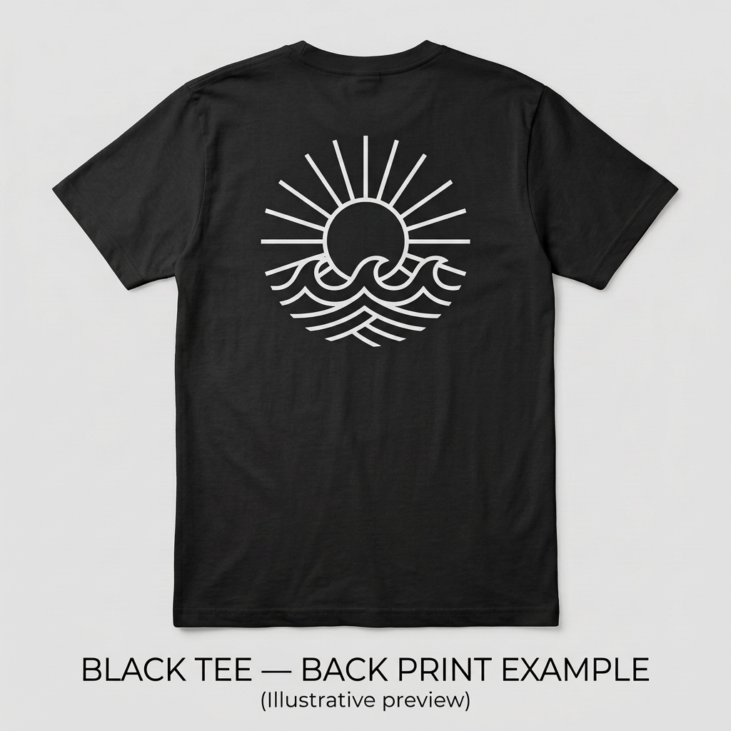 Black custom T-shirt back view