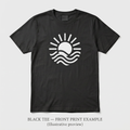 Black custom T-shirt front view