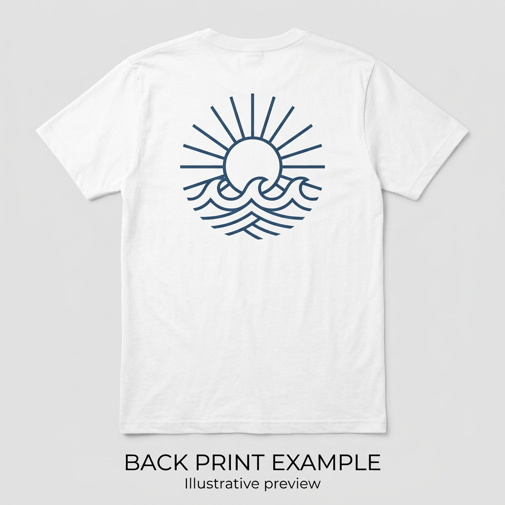Custom T-shirt single print placement back example