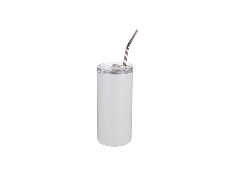 20 OZ Skinny Straight Stainless-Steel Tumbler with Straw & Lid (BLANK) - GULLYDESIGN