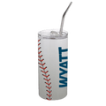 20 OZ Skinny Straight Stainless-Steel Tumbler with Straw & Lid (BLANK) - GULLYDESIGN