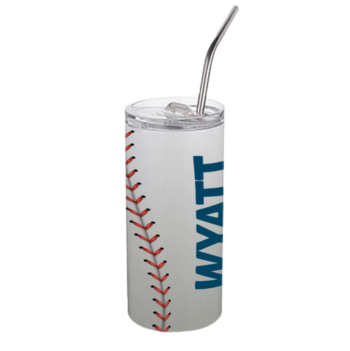 20 OZ Skinny Straight Stainless-Steel Tumbler with Straw & Lid (BLANK) - GULLYDESIGN