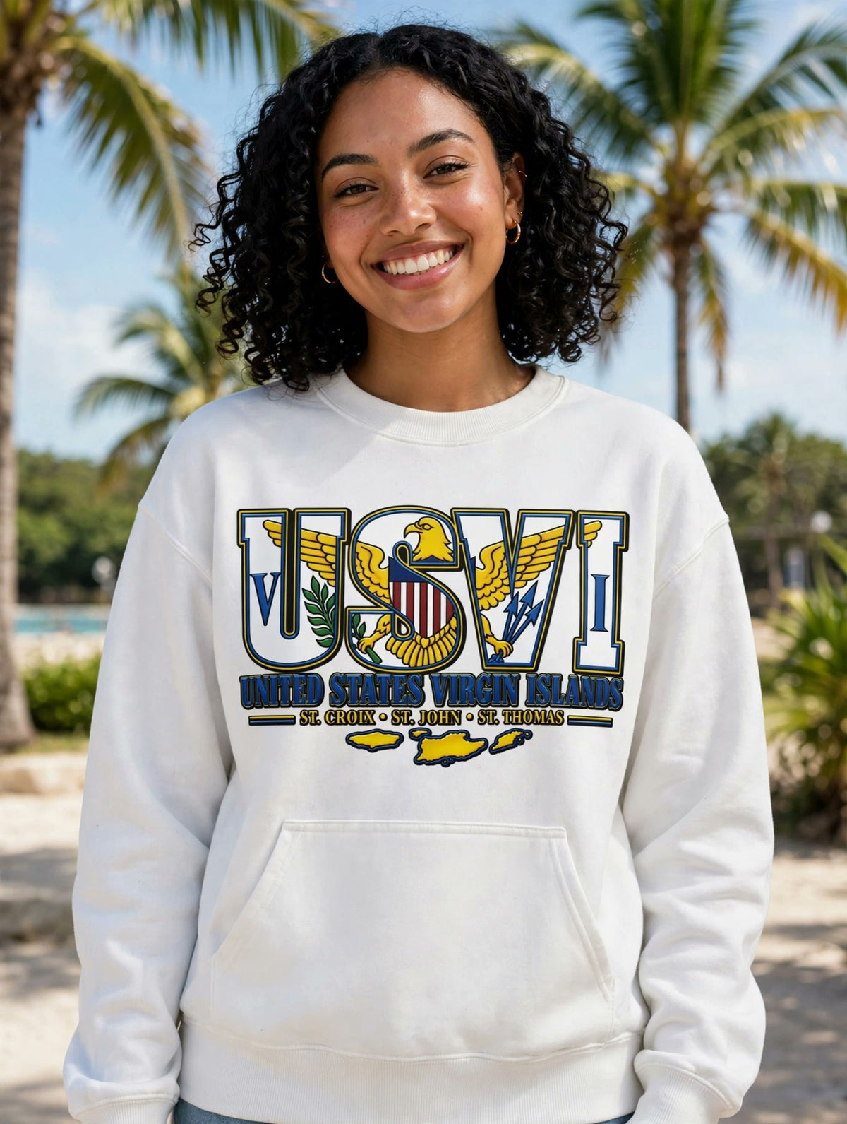 USVI Eagle crewneck sweatshirt – model