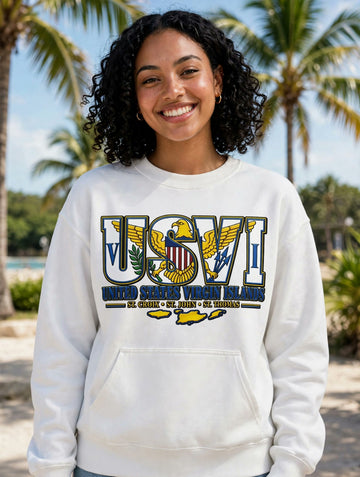 USVI Eagle crewneck sweatshirt – model