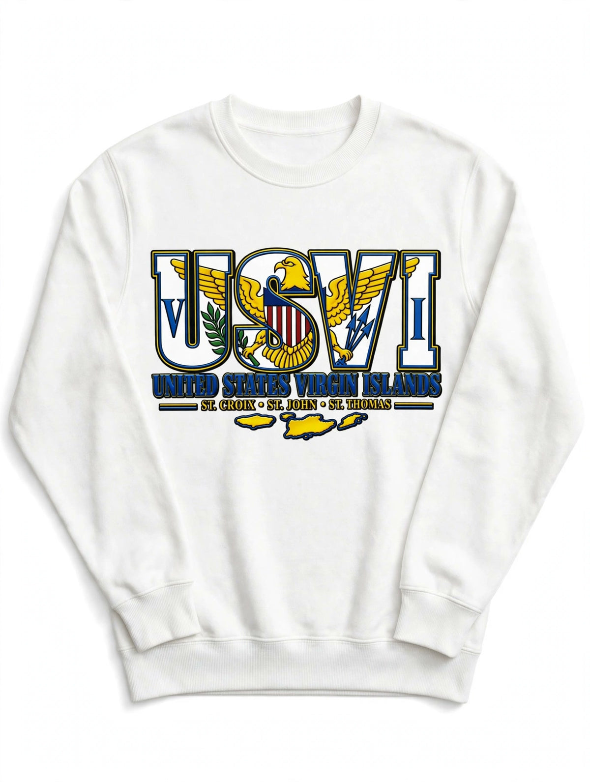 USVI Eagle crewneck sweatshirt – flat lay