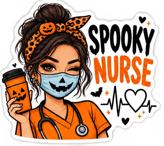 Spooky Nurse design concept preview; production artwork pending
