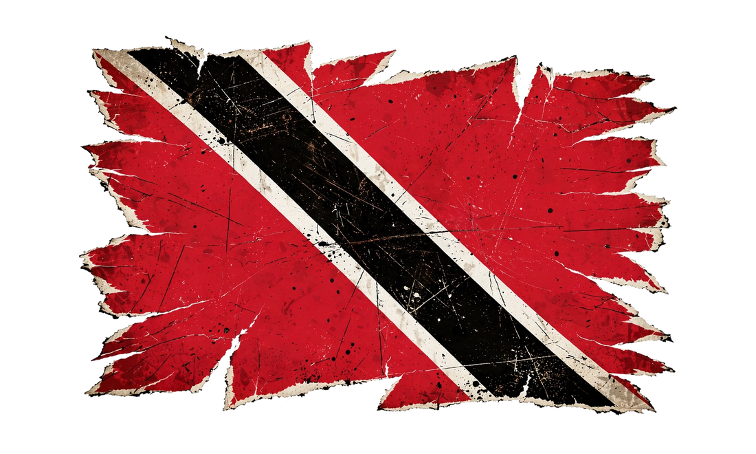 Distressed Trinidad and Tobago flag DTF transfer with torn edges