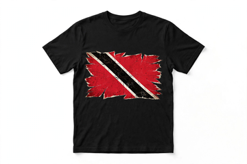 Trinidad flag distressed tee - black shirt