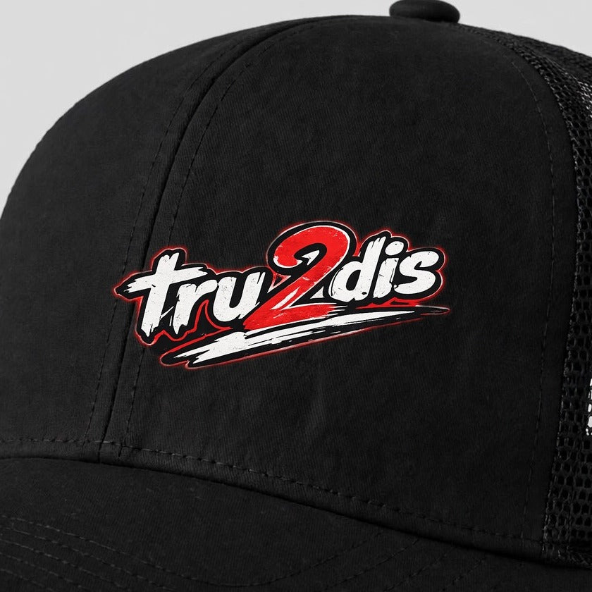TRU2DIS Script Trucker Hat | Premium Streetwear — Drop 001