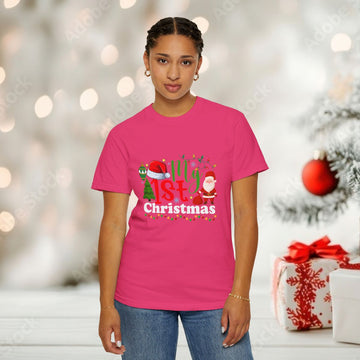 Holly Jolly Christmas graphic T-shirt | Holiday holly wreath tee