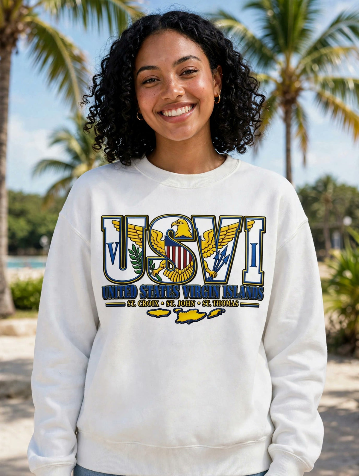 USVI Eagle crewneck sweatshirt – model