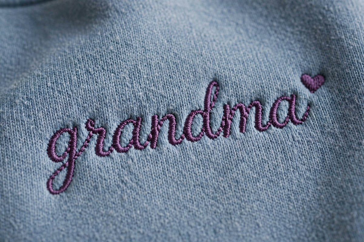 Grandma embroidery closeup
