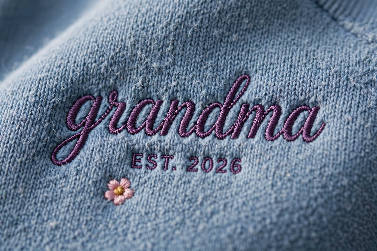 Grandma embroidery closeup