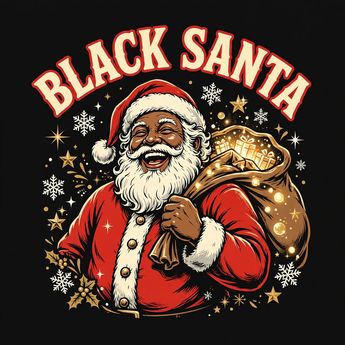 Black Santa – Christmas Tee design