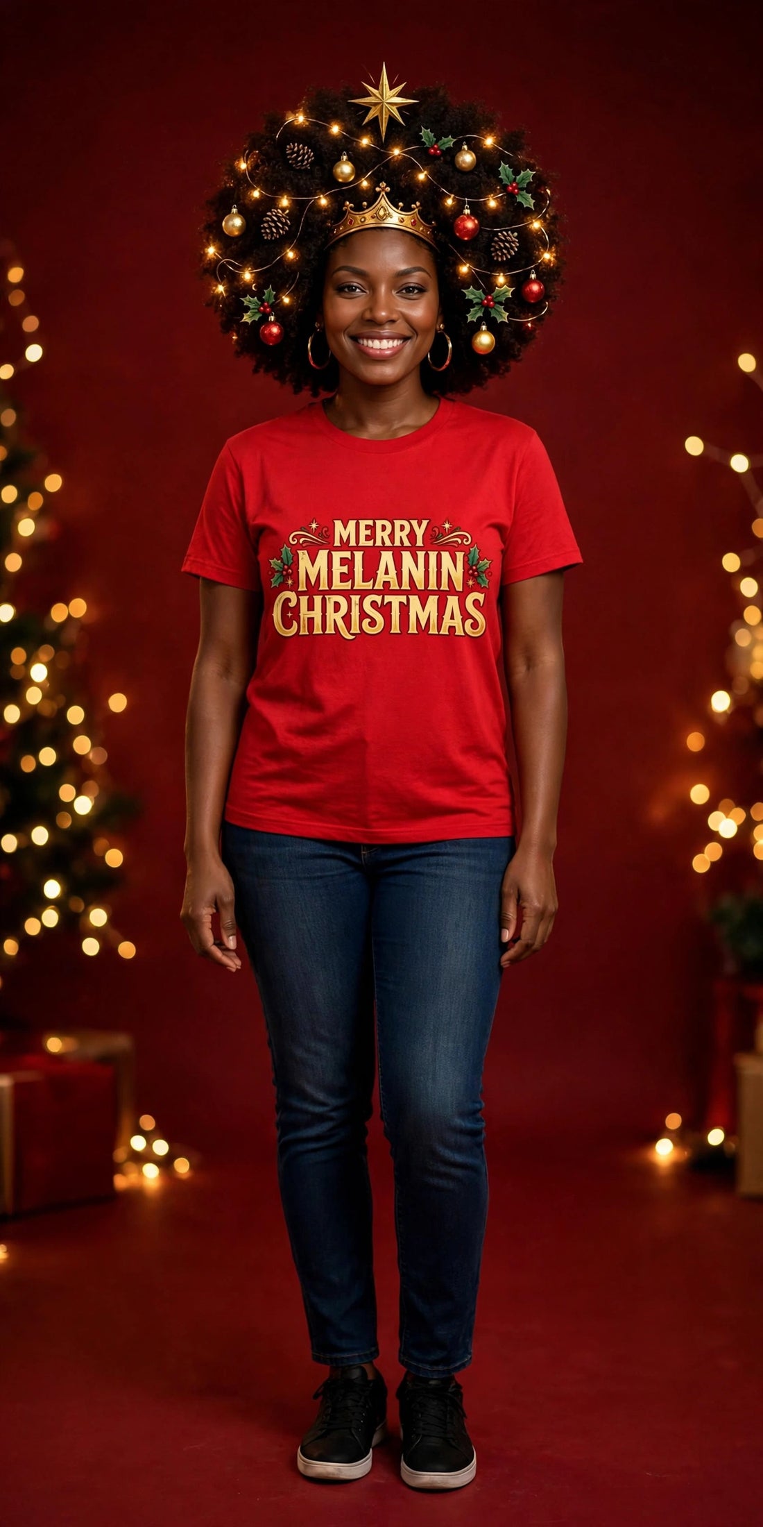 Merry Melanin Christmas Tee design