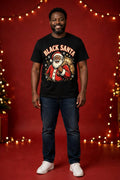 Black Santa – Christmas Tee on model
