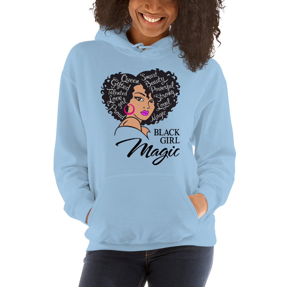 Black girl magic Afro lady Diva Hoodie - GULLYDESIGN