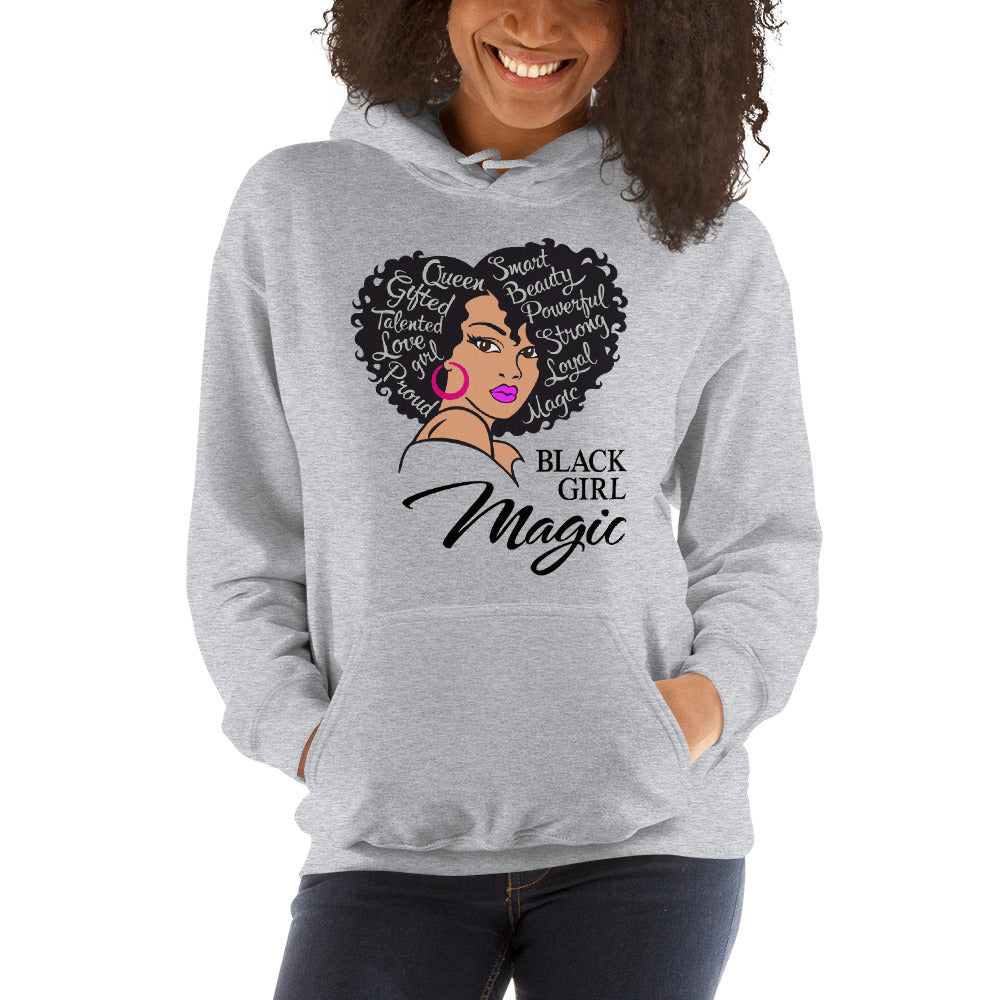 Black girl magic Afro lady Diva Hoodie - GULLYDESIGN