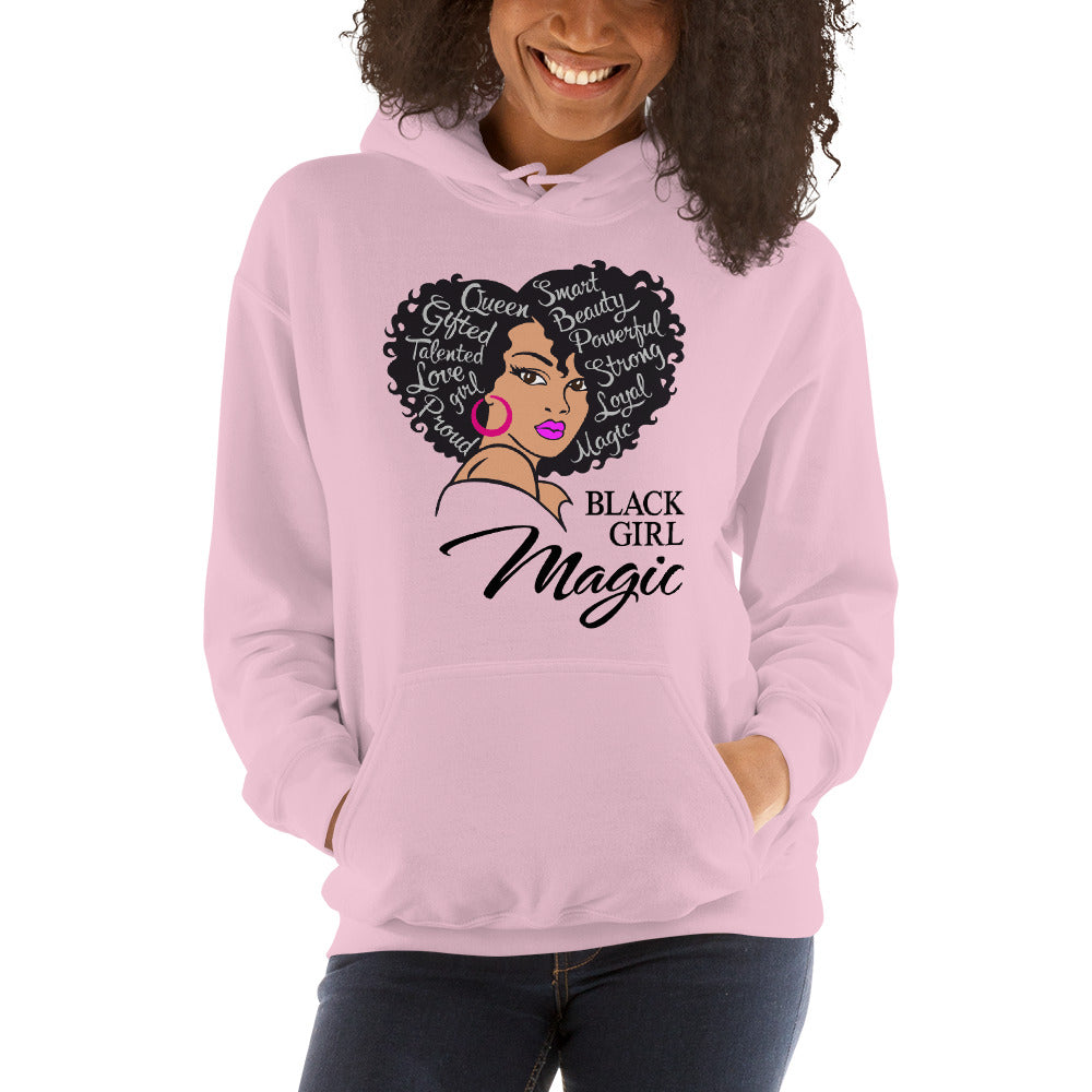 Black girl magic Afro lady Diva Hoodie - GULLYDESIGN
