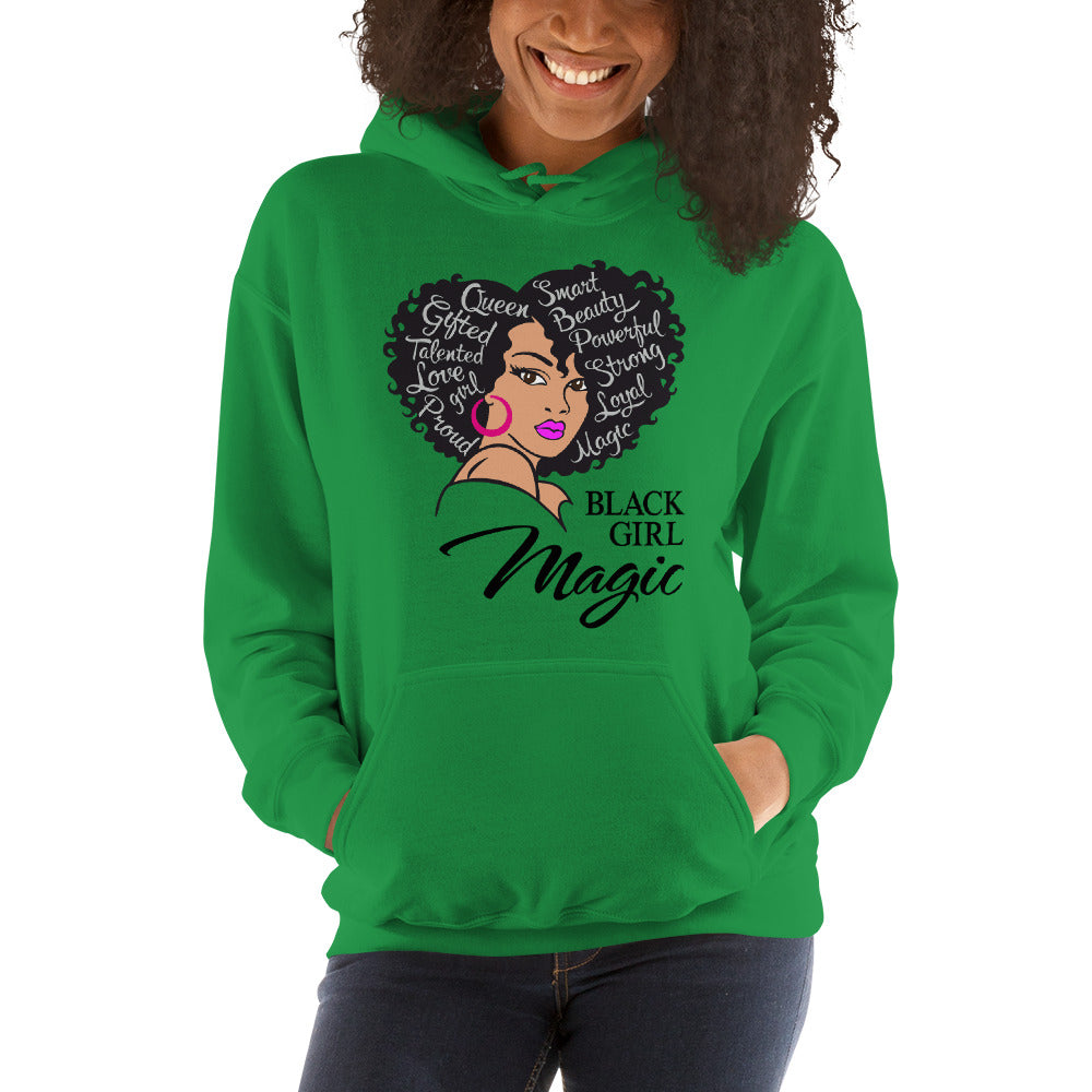 Black girl magic Afro lady Diva Hoodie - GULLYDESIGN